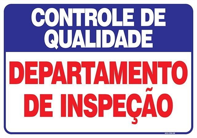 Placa departamento de inspeção