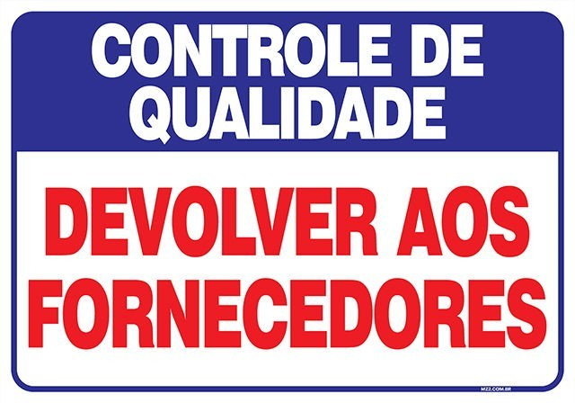 Placa devolver aos fornecedores