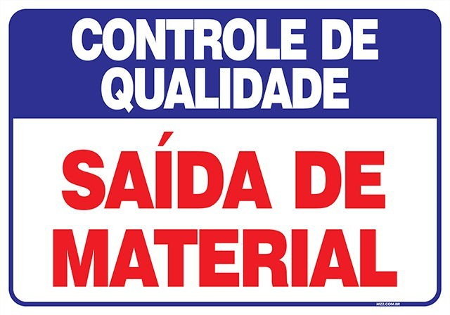 Placa saída de material