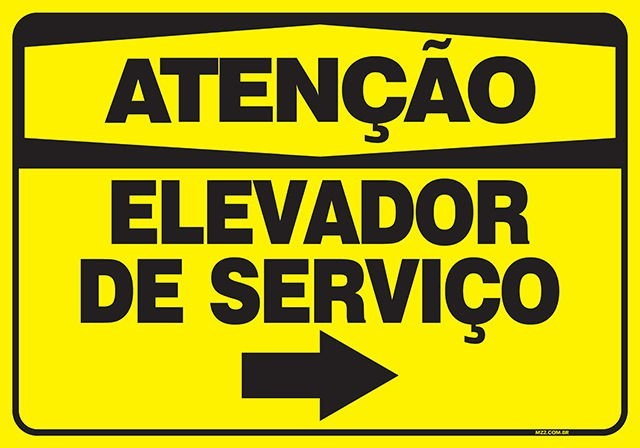 PLACA ELEVADOR DE SERVIÇO (DIREITA)