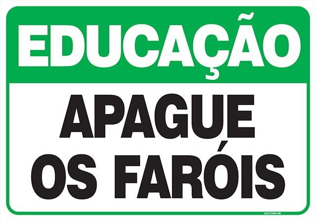 Placa apague os faróis