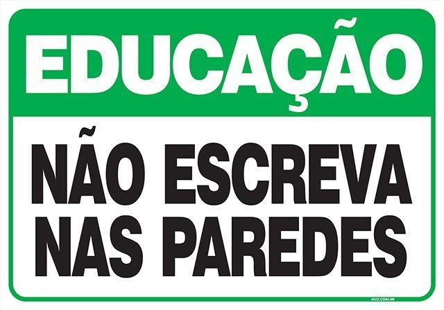 Placa não escreva nas paredes