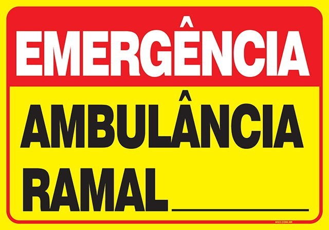 PLACA AMBULÂNCIA RAMAL...
