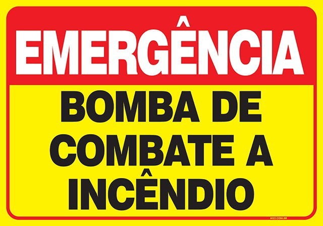 PLACA BOMBA DE COMBATE A INCÊNDIO