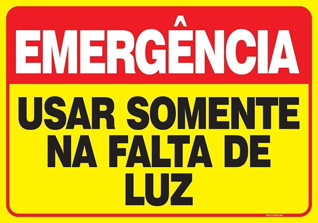 PLACA USAR SOMENTE NA FALTA DE LUZ