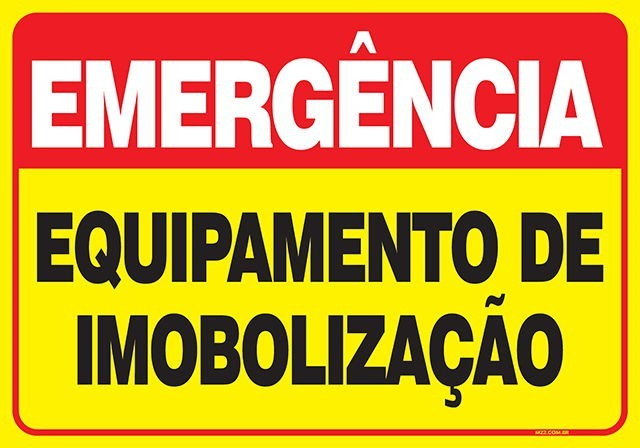PLACA EQUIPAMENTO DE IMOBILIZAÇÃO