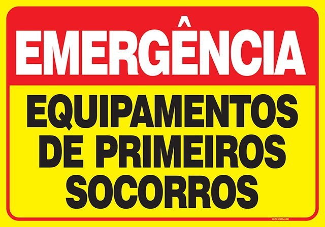 PLACA EQUIPAMENTOS DE PRIMEIROS SOCORROS