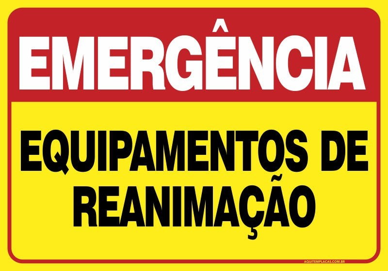 Placa equipamentos de reanimação