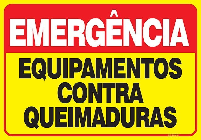 Placa equipamentos contra queimaduras