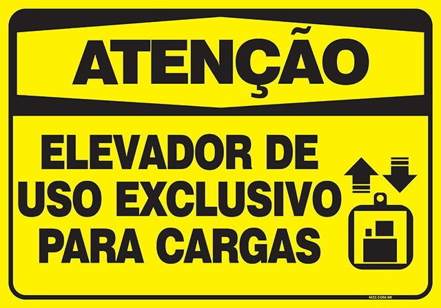 PLACA ELEVADOR: EXCLUSIVO PARA CARGAS