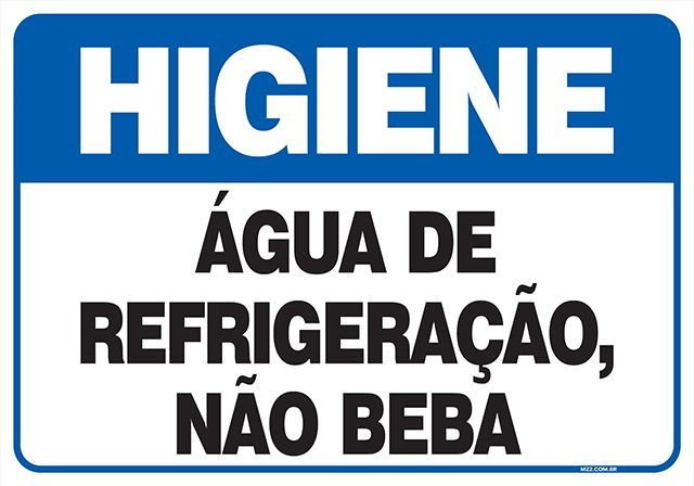 Placa água de refrigeração não beba