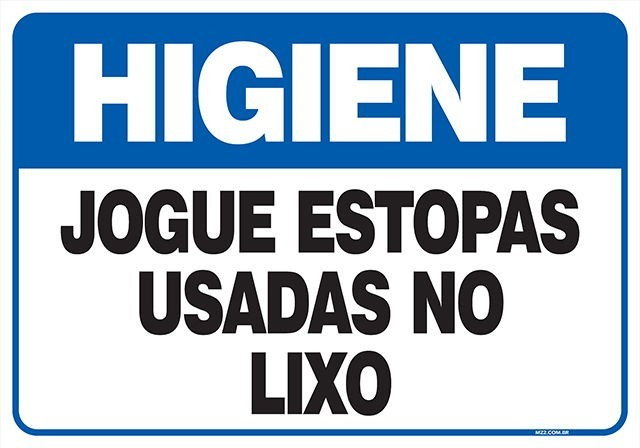 Placa jogue estopas usadas no lixo
