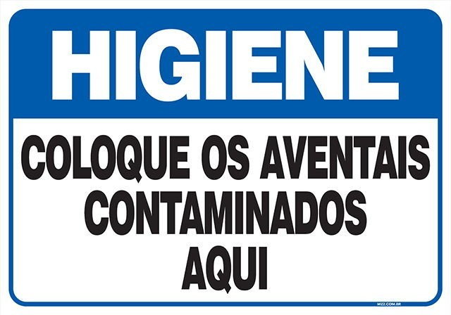 Placa coloque os aventais contaminados aqui