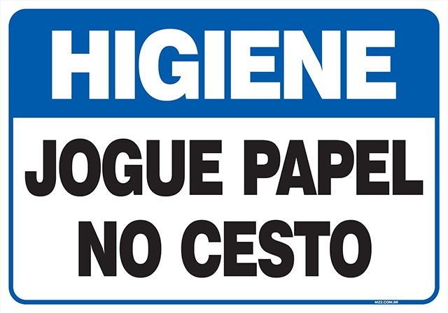 Placa jogue papel no cesto