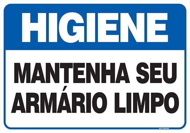 Placa mantenha seu armário limpo