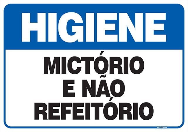 Placa mictório e não refeitório