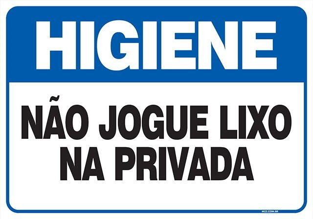 Placa não jogue lixo na privada