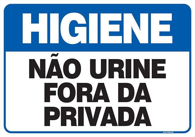 Placa não urine fora da privada