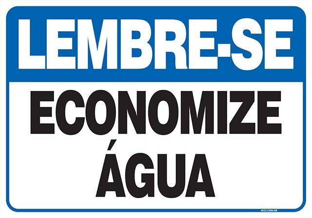 Placa economize água