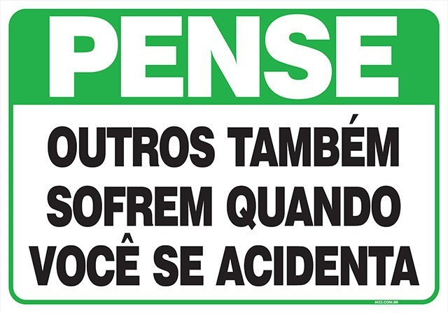Placa outros também sofrem quando você se acidenta