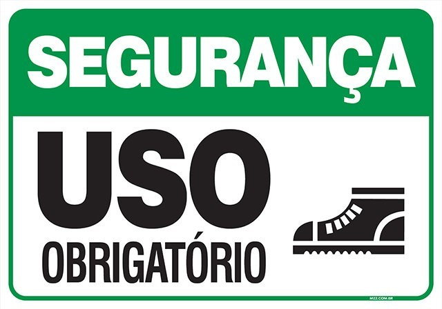 PLACA OBRIGATÓRIO CALÇADO DE SEGURANÇA