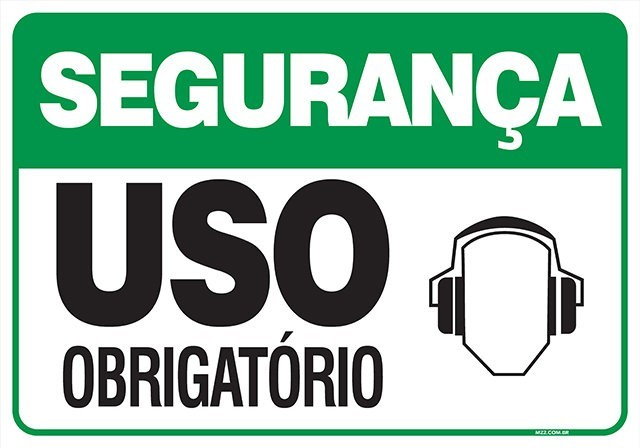 PLACA OBRIGATÓRIO PROTETOR DE OUVIDO