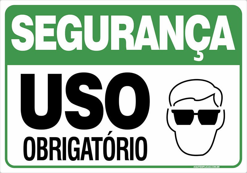 PLACA USO OBRIGATÓRIO DE ÓCULOS