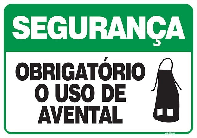 Placa obrigatório o uso de avental