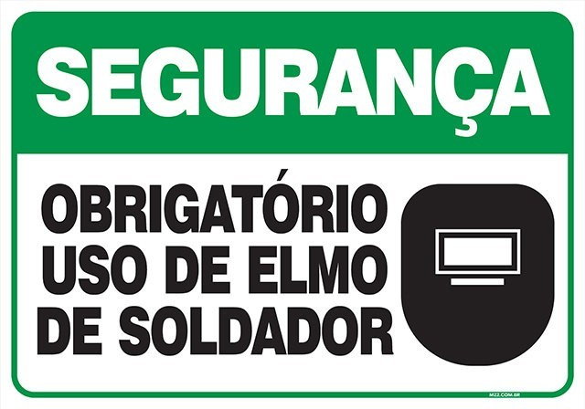 PLACA OBRIGATÓRIO USO DE ELMO DE SOLDADOR