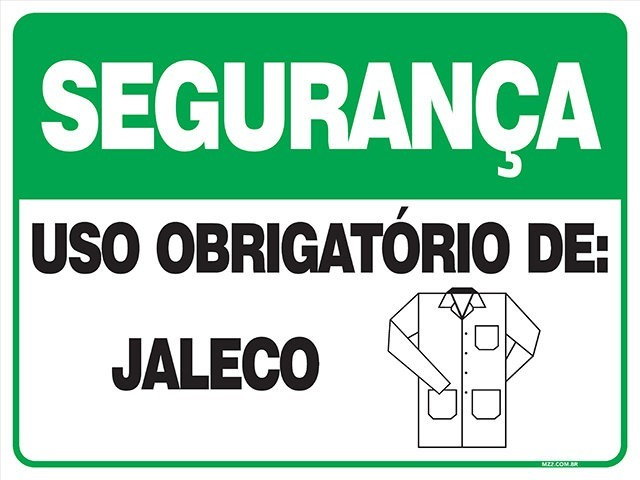 Placa obrigatório de jaleco