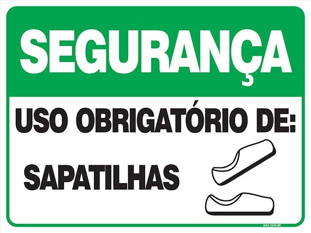PLACA USO OBRIGATÓRIO DE SAPATILHAS