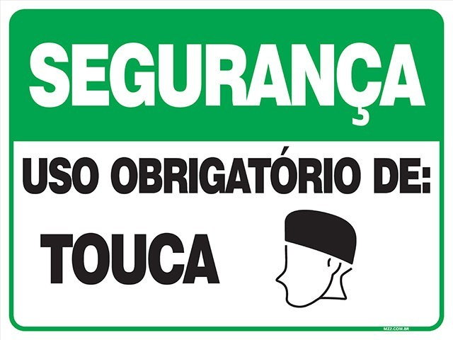 Placa uso obrigatório de touca