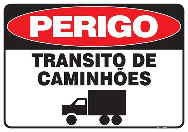 PLACA TRÂNSITO DE CAMINHÕES