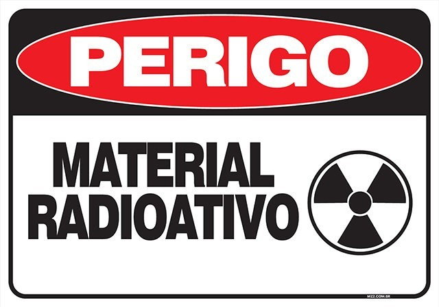 Placa material radioativo