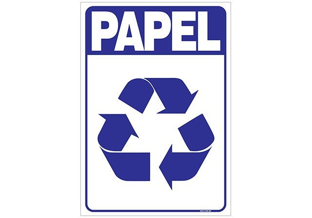 Placa papel reciclável