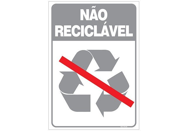 Placa lixo não reciclável