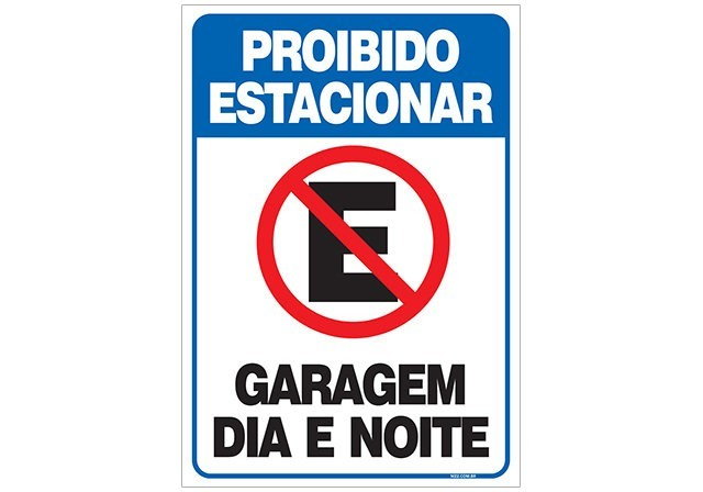 Placa garagem dia e noite