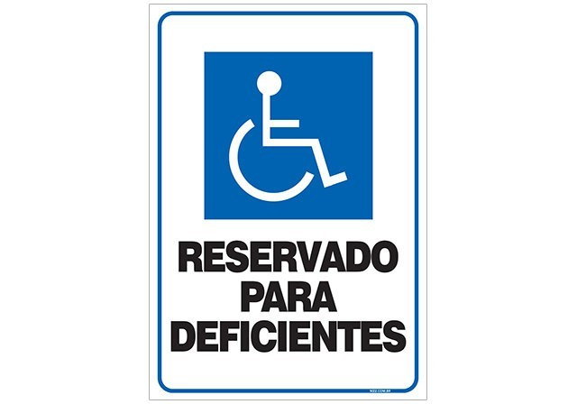 Placa reservado para portadores de necessidades especiais