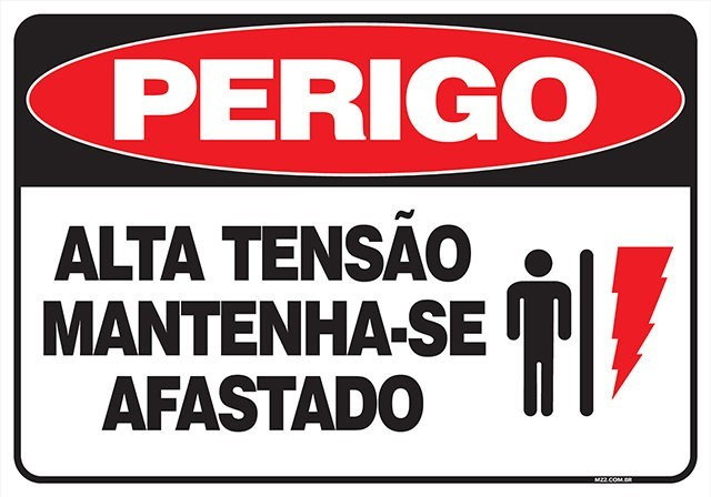 PLACA ALTA TENSÃO MANTENHA-SE AFASTADO