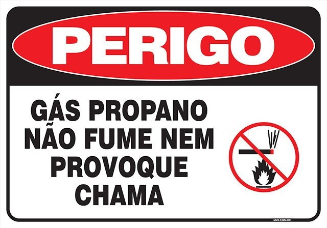PLACA GÁS PROPANO NÃO FUME NEM PROVOQUE CHAMA