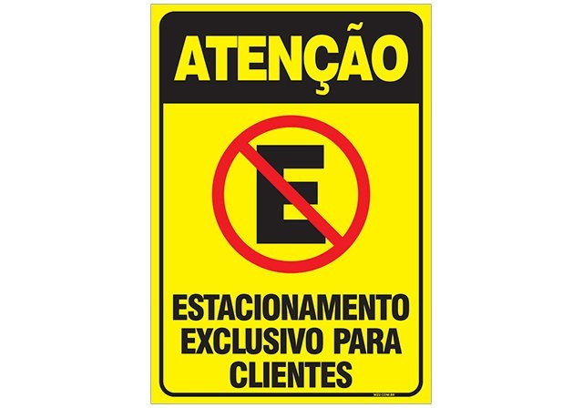 Placa estacionamento exclusivo para clientes