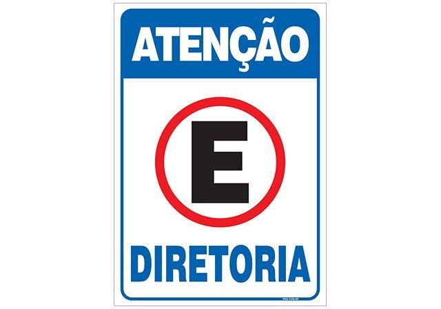 Placa atenção diretoria