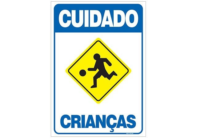 Placa cuidado crianças