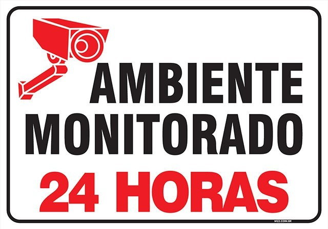 Placa ambiente monitorado 24 horas