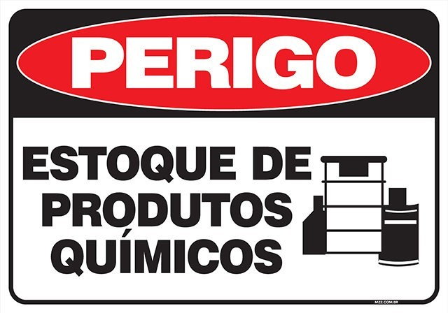 PLACA ESTOQUE DE PRODUTOS QUÍMICOS