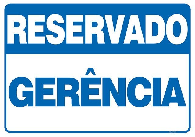 Placa reservado gerência