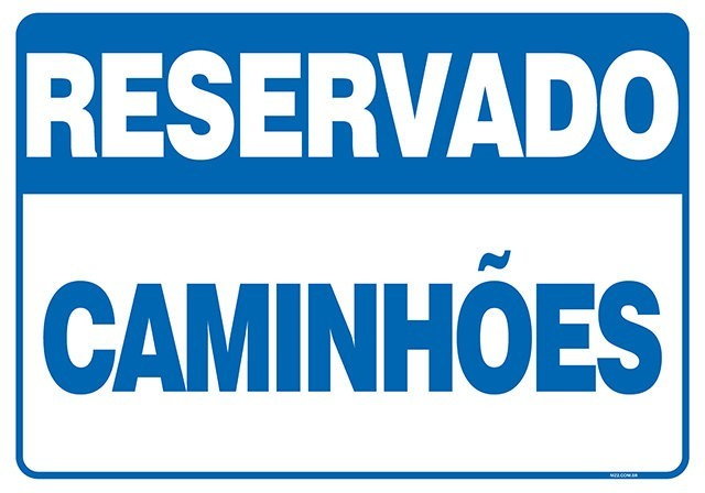 PLACA RESERVADO CAMINHÕES