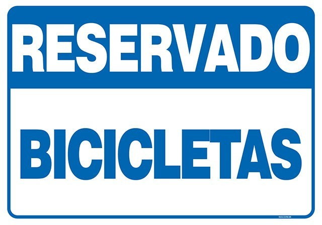 PLACA RESERVADO BICICLETAS
