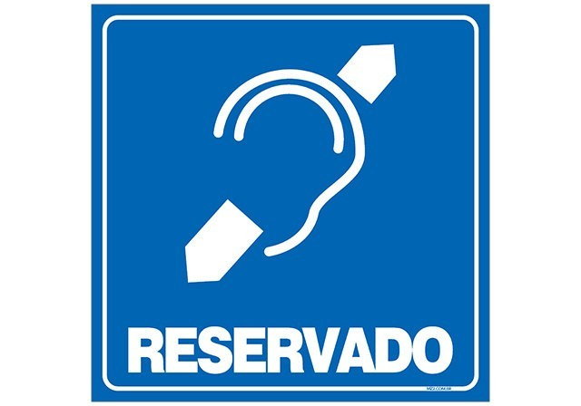 Placa reservado deficiente auditivo