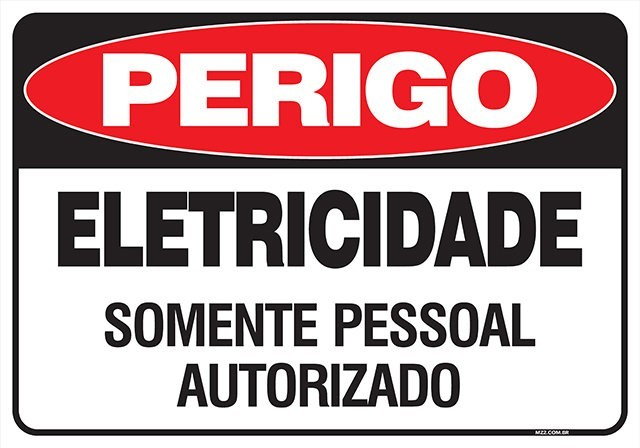 PLACA ELETRICIDADE SOMENTE PESSOAL AUTORIZADO
